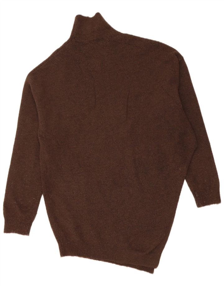 Zara Mujer Batwing Roll Neck Jumper Sweater UK 10 Small Marrón