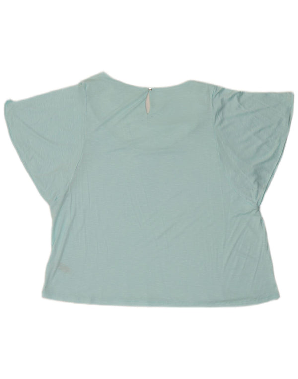 Marks & Spencer Blusa para mujer Top UK 20 2XL Viscosa moteada azul