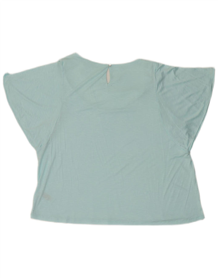 Marks & Spencer Blusa para mujer Top UK 20 2XL Viscosa moteada azul
