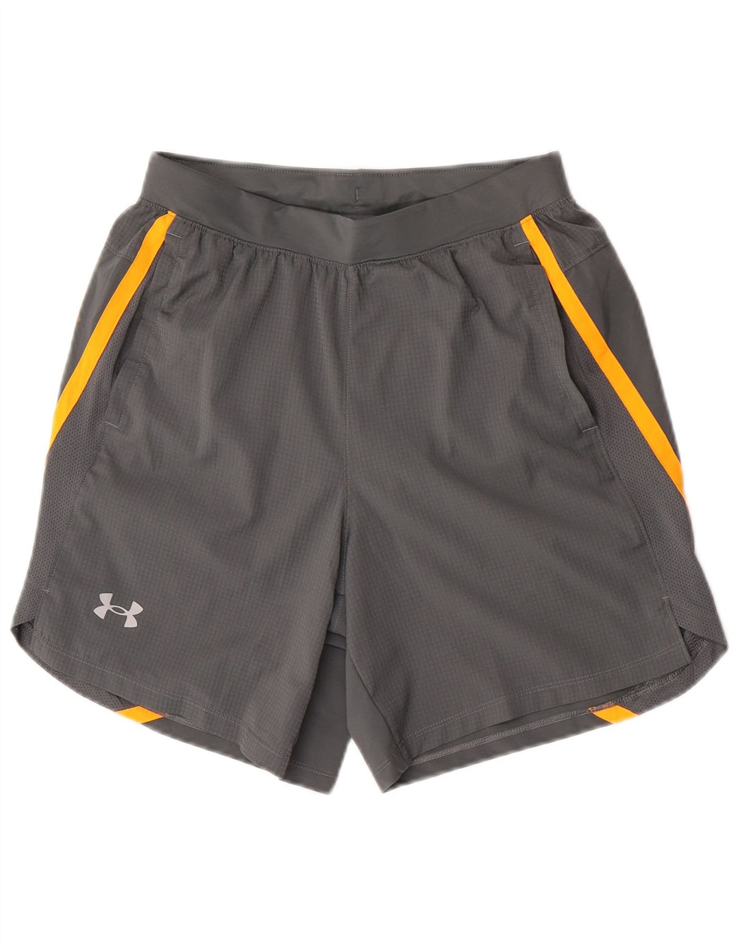Under Armour Hombre Pantalones cortos deportivos con estampado de poliéster color block en gris medio