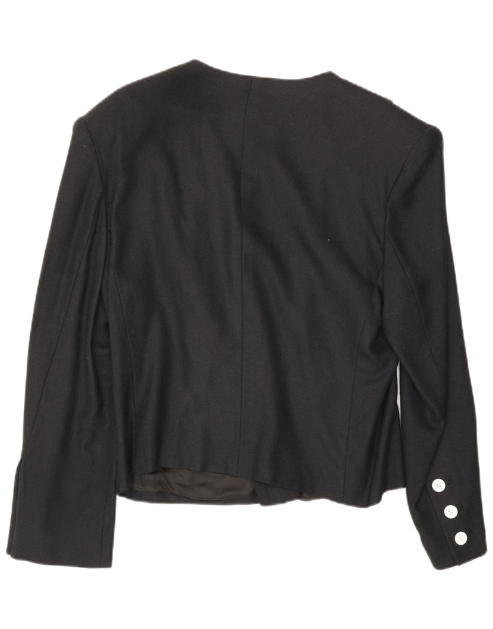 Louis Feraud Chaqueta tipo blazer con doble botonadura para mujer UK 46 Grande Viscosa negra