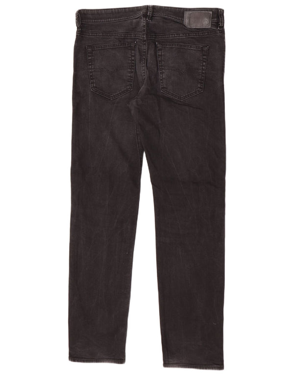 Diesel Hombre Buster Tapered Regular Slim Jeans W34 L32 Algodón Negro
