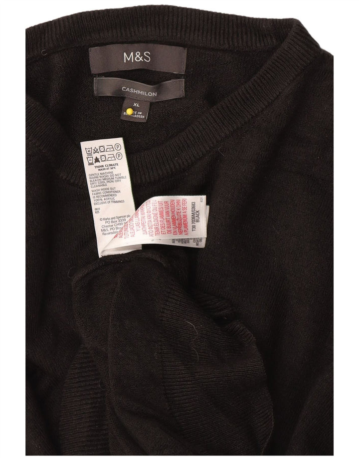 Marks & Spencer Suéter de Cuello Redondo para Mujer XL Acrílico Negro