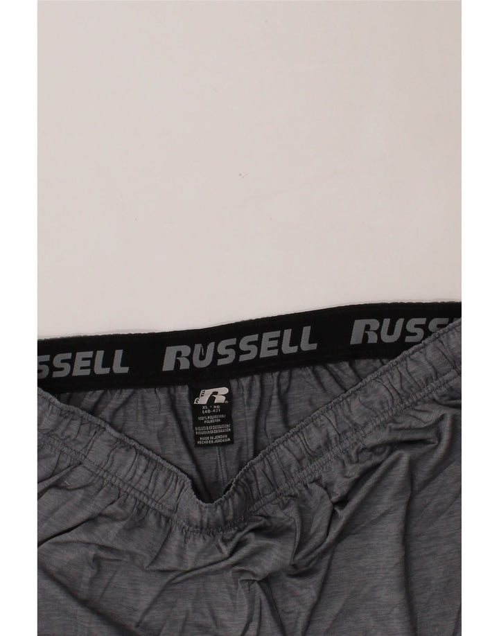 RUSSELL ATHLETIC Mens Sport Shorts XL  Grey Colourblock Polyester Vintage Russell Athletic and Second-Hand Russell Athletic from Messina Hembry 