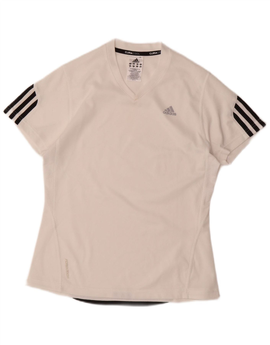 ADIDAS Mujer Climacool Camiseta Top UK 12 Medio Blanco Poliéster