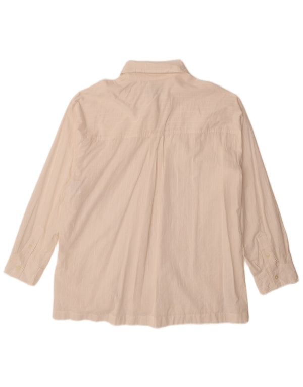 Benetton Vestido Camisero Extragrande De Mujer UK 40 Pequeño De Algodón A Rayas Blanco