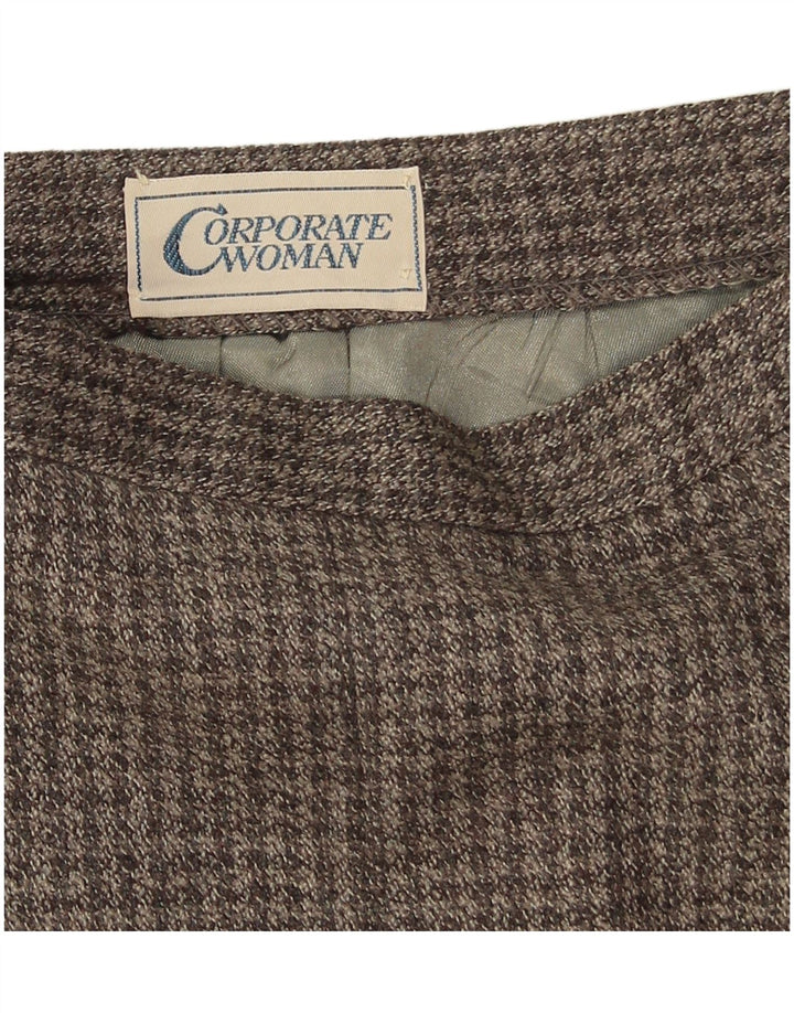 Vintage mujer A-Line falda W22 2XS gris pata de gallo