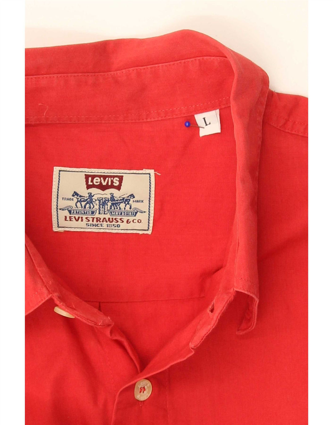 Levi's Camisa de manga corta para hombre, talla grande, roja