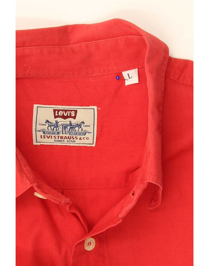 Levi's Camisa de manga corta para hombre, talla grande, roja
