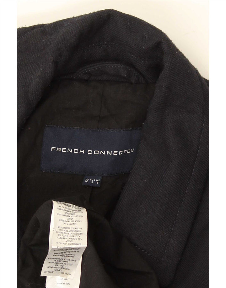 French Connection Abrigo extragrande para mujer UK 10 Pequeño Poliéster negro