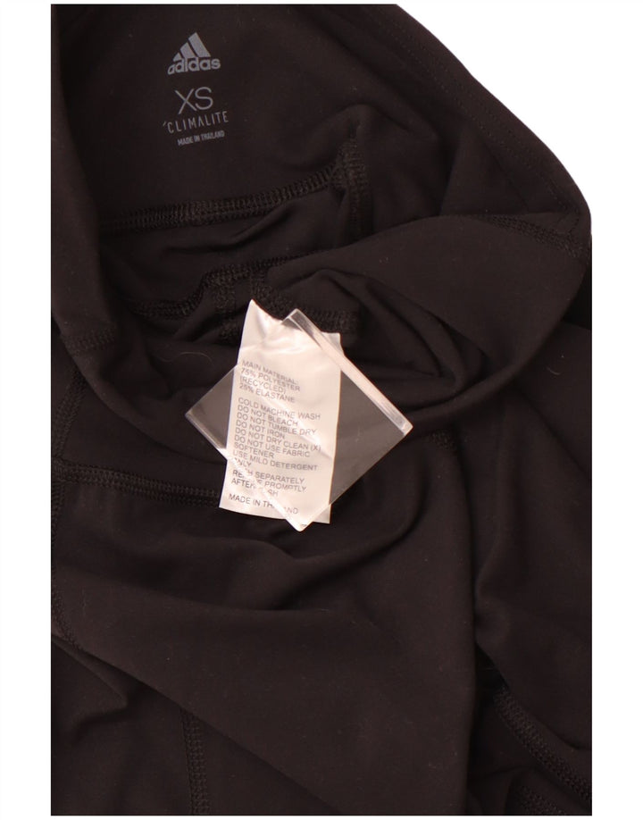 ADIDAS Leggings Climalite para mujer UK 6 XS Poliéster a rayas negras