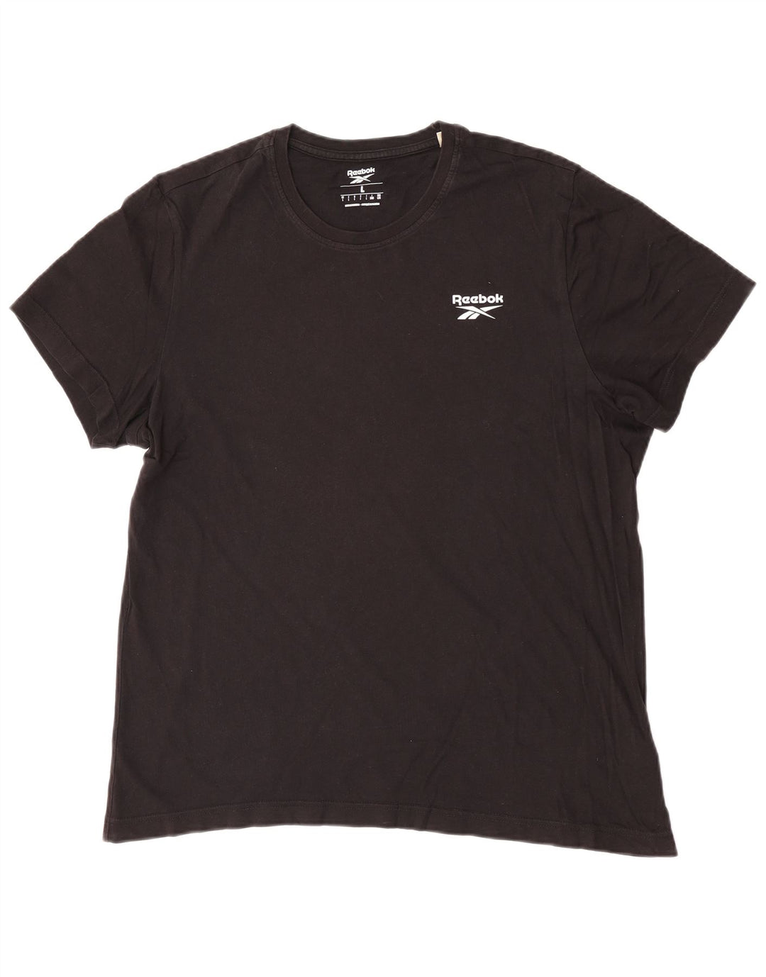 Reebok - Camiseta para hombre, talla grande, algodón negro