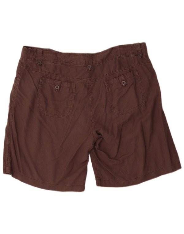 Marks & Spencer Pantalones cortos casuales para mujer UK 16 Large W36 Lino marrón