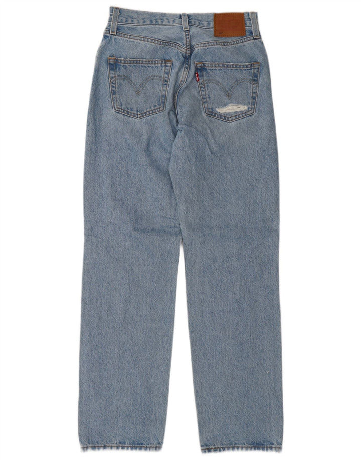 Levi's Mujer 501 Vaqueros Rectos Desgastados W23 L30 Algodón Azul