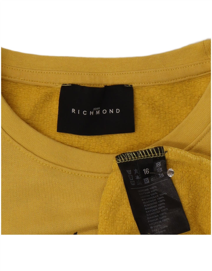 Richmond Sudadera con gráfico para niño, Jersey, 15-16 años, Algodón Amarillo