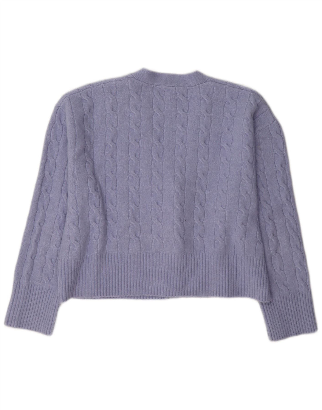 Zara Mujer Crop Cardigan Suéter UK 44 Medio Púrpura Poliéster