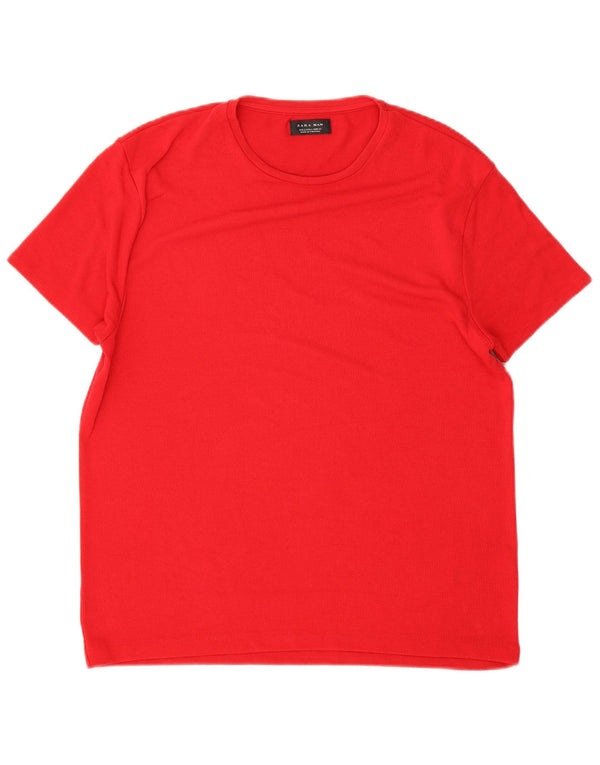Zara Hombre Camiseta Top Grande Rojo