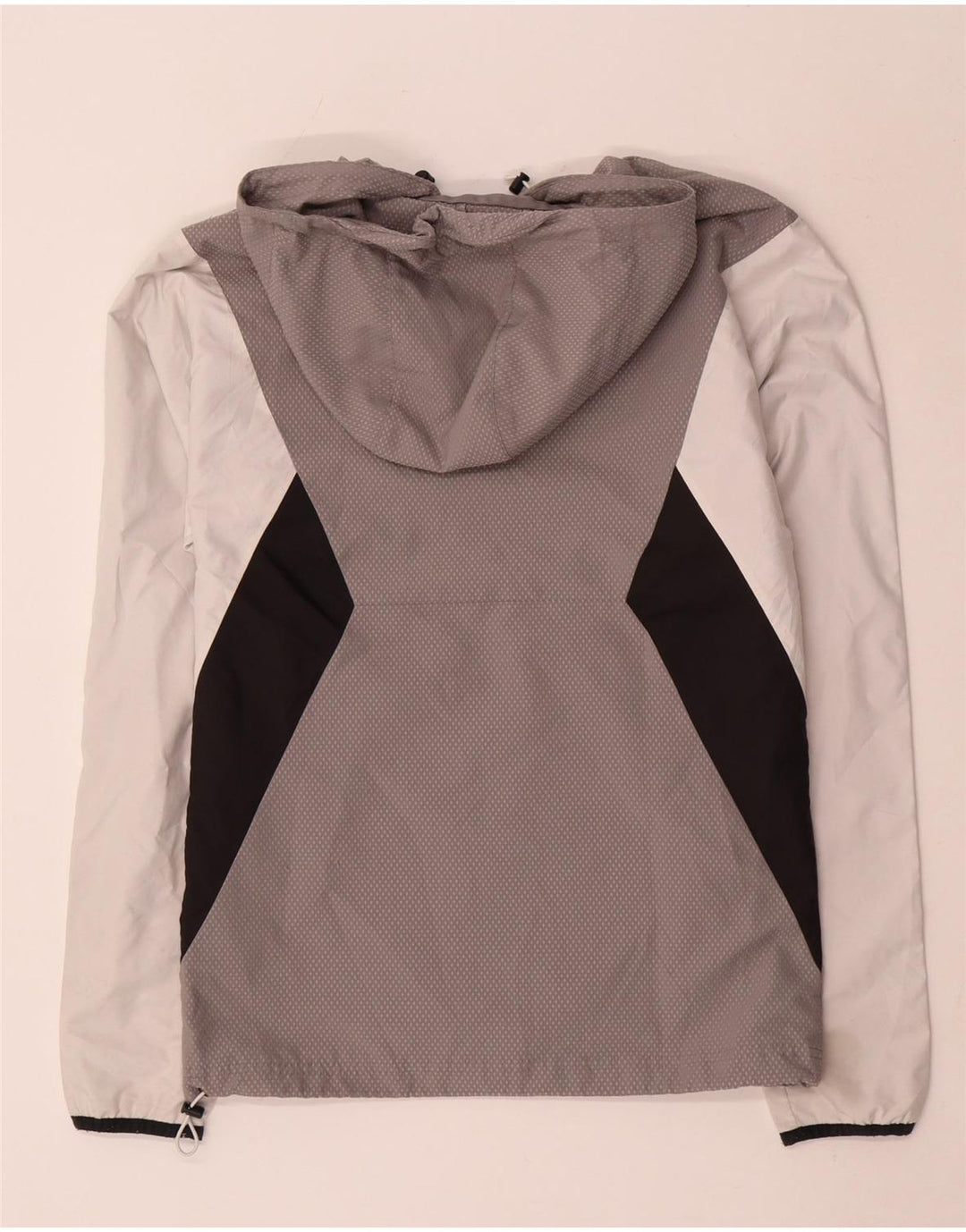 Adidas Chaqueta impermeable con capucha para hombre UK 34 XS Gris Colorblock Poliéster