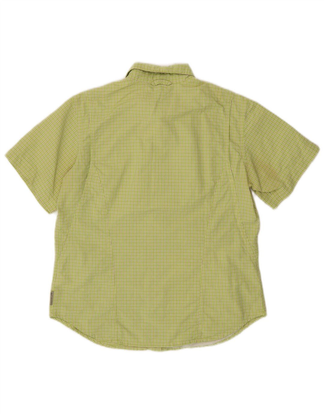 COLUMBIA Camisa de manga corta de titanio para mujer UK 40 Medium Green Check Nylon