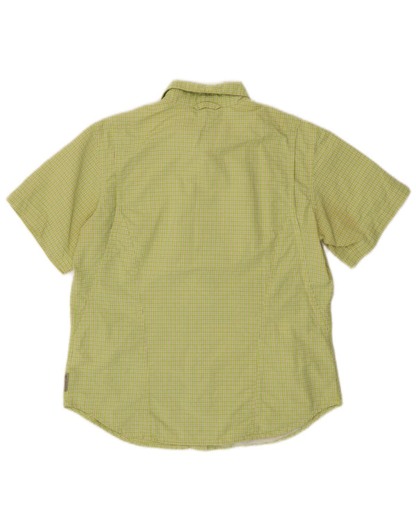 COLUMBIA Camisa de manga corta de titanio para mujer UK 40 Medium Green Check Nylon