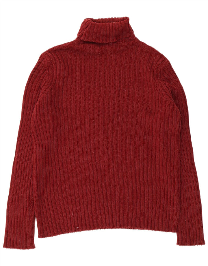 Benetton Jersey Con Cuello Vuelto Para Hombre Pequeño Burdeos