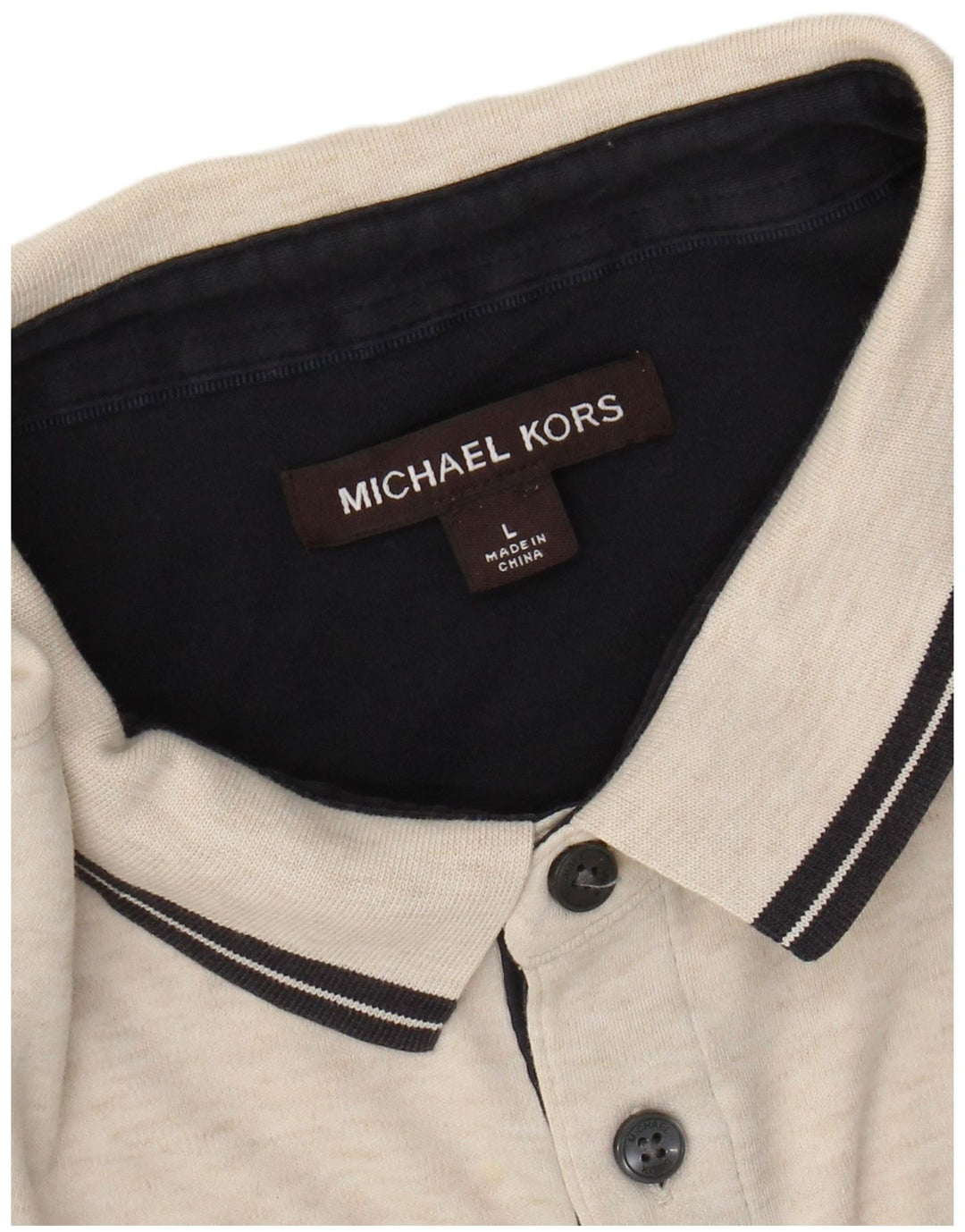 MICHAEL KORS Polo para hombre grande beige moteado