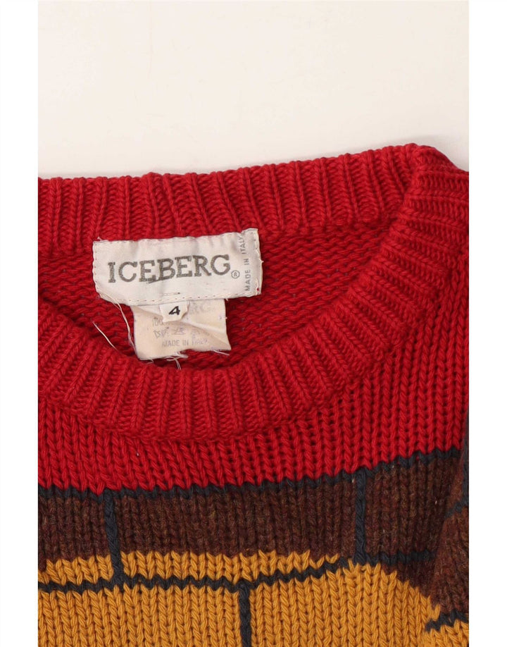 Iceberg Jersey Con Cuello Redondo Y Estampado Para Hombre De Lana Roja Mediana