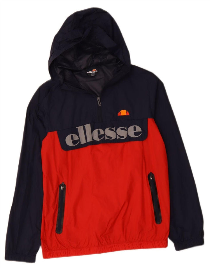 Ellesse Chaqueta anorak con capucha y gráfico para niños 13-14 años Azul marino Colorblock