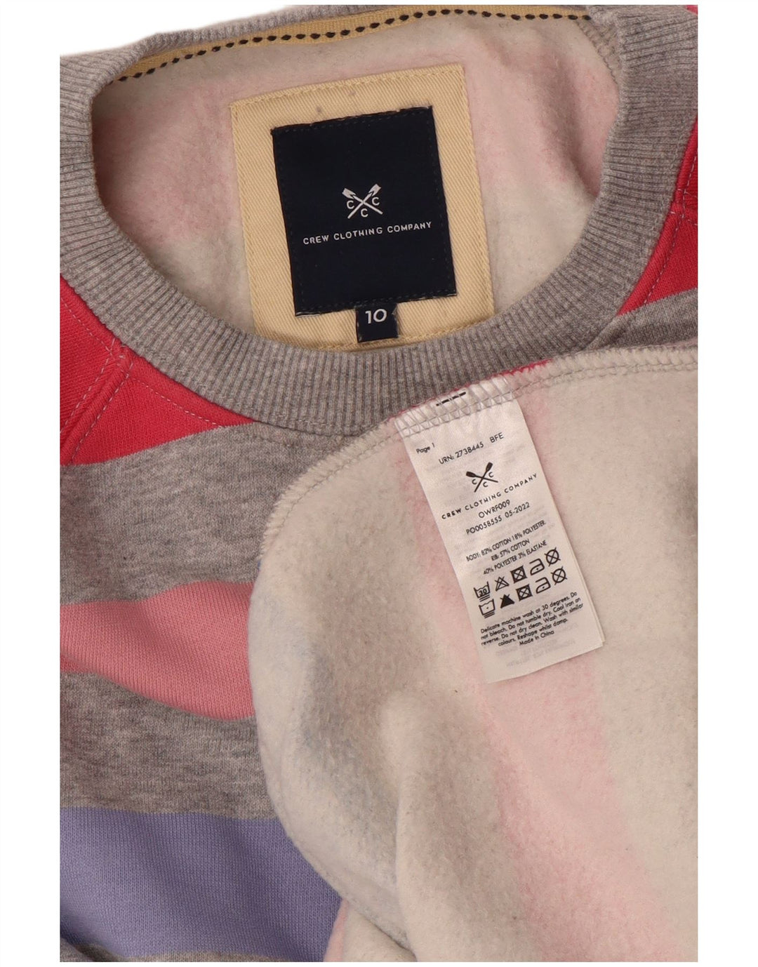 CREW CLOTHING Sudadera para mujer Jumper UK 10 Small Multicolor Rayas