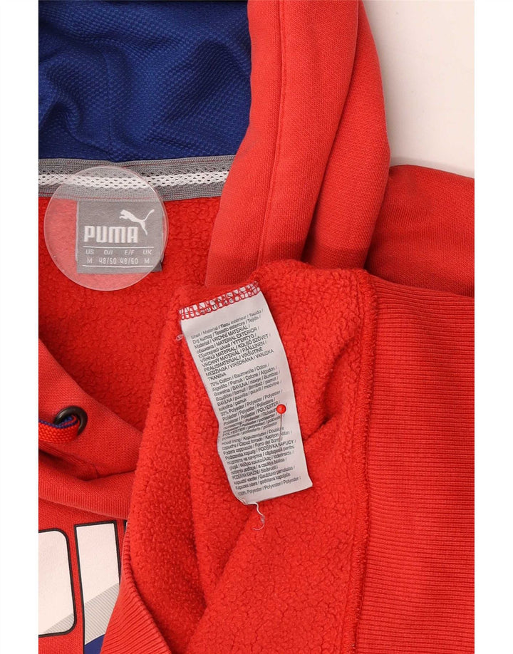 Puma Hombre Sudadera Con Capucha Gráfica Jersey De Algodón Rojo Medio