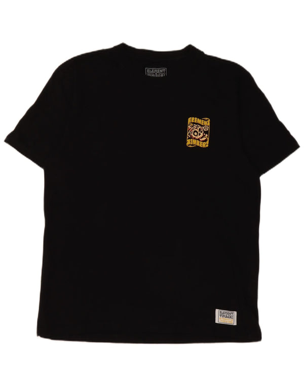 Element Camiseta gráfica de ajuste regular para hombre Top mediano de algodón negro