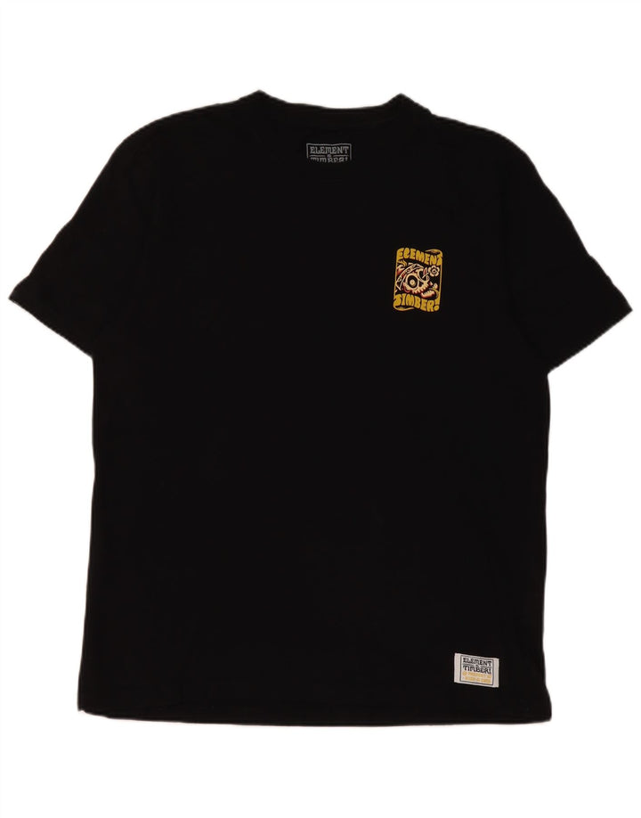 Element Camiseta gráfica de ajuste regular para hombre Top mediano de algodón negro