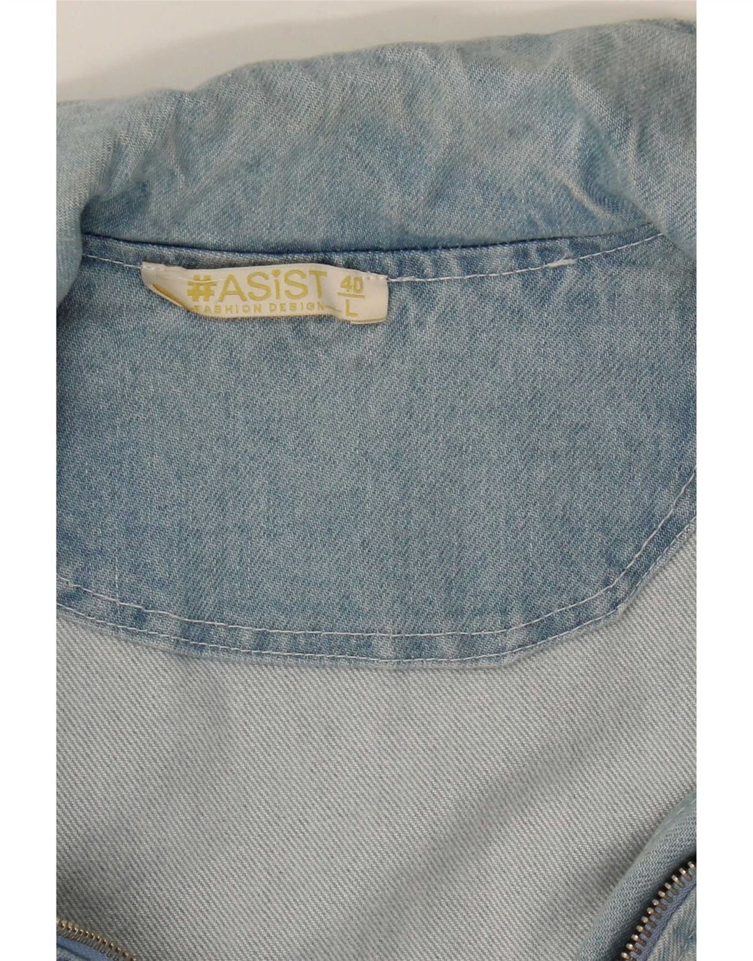 Vintage mujer chaqueta de mezclilla Reino Unido 14 algodón azul grande