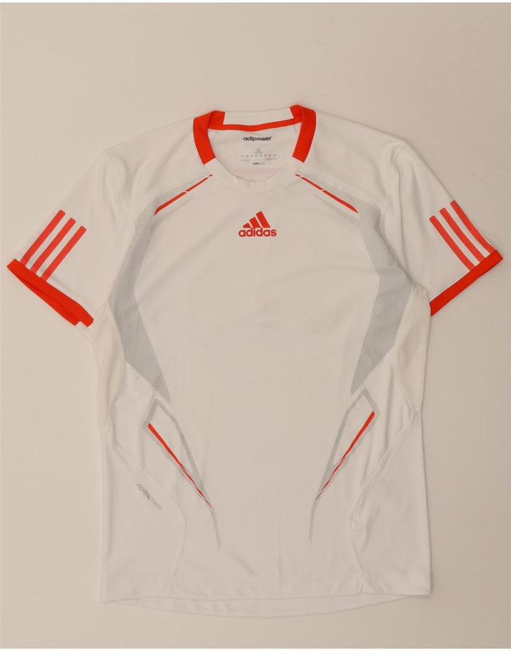 Adidas Hombre Climacool Camiseta Top Pequeño Blanco Colorblock Poliéster