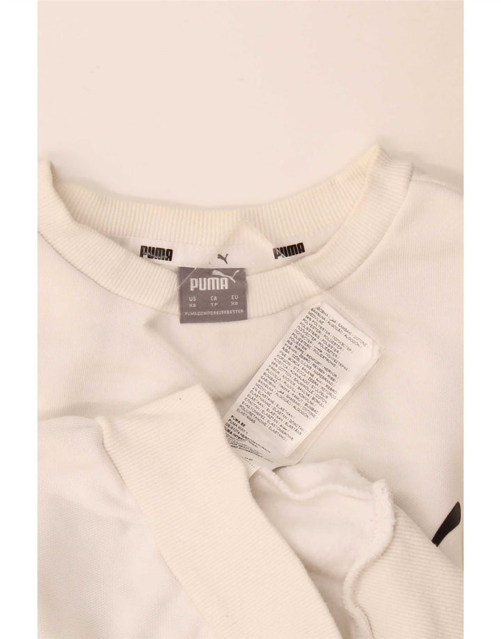 Puma Hombre Sudadera Gráfica Jumper XS Algodón Blanco