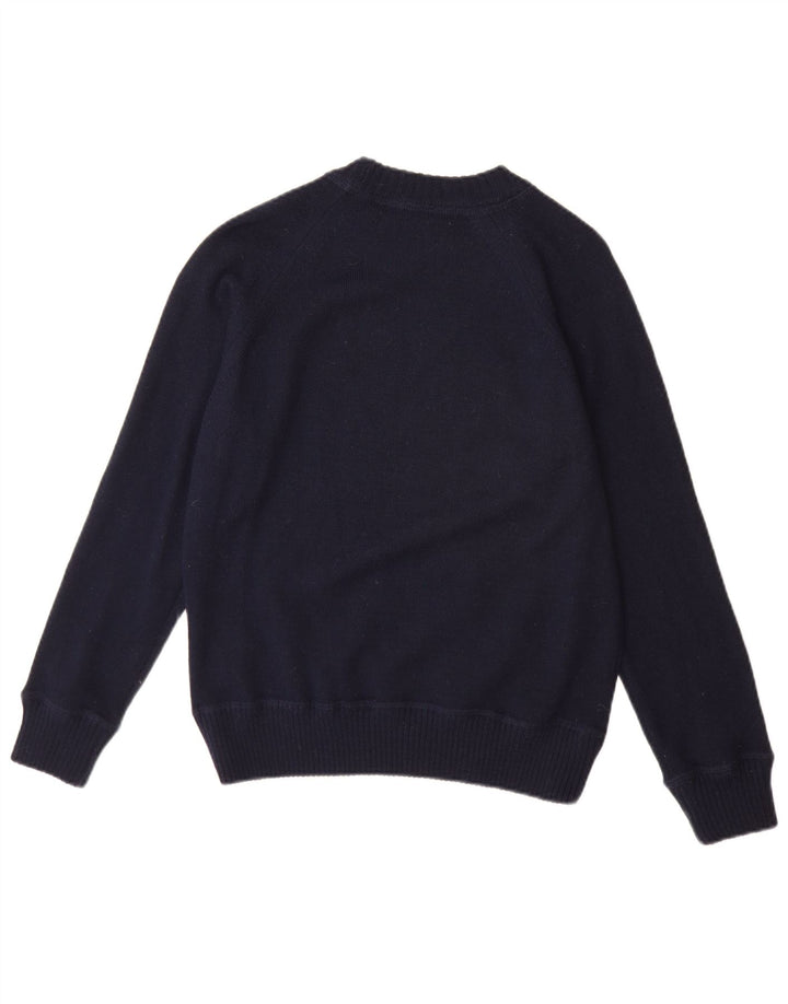 K-WAY Suéter gráfico con cuello barco para mujer UK 12 Medium Navy Blue Wool