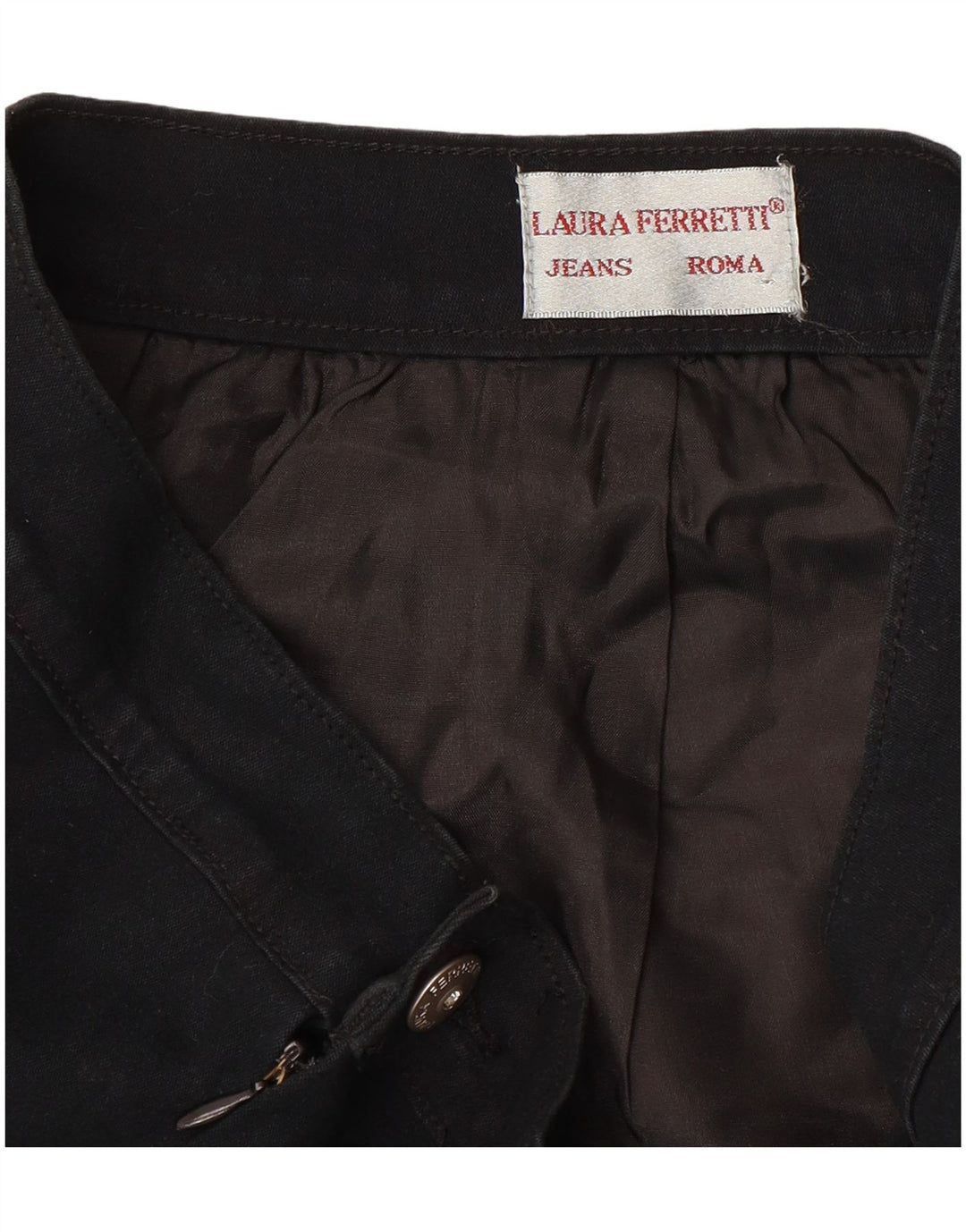 VINTAGE Falda Vaquera Mujer W30 Mediana Negra