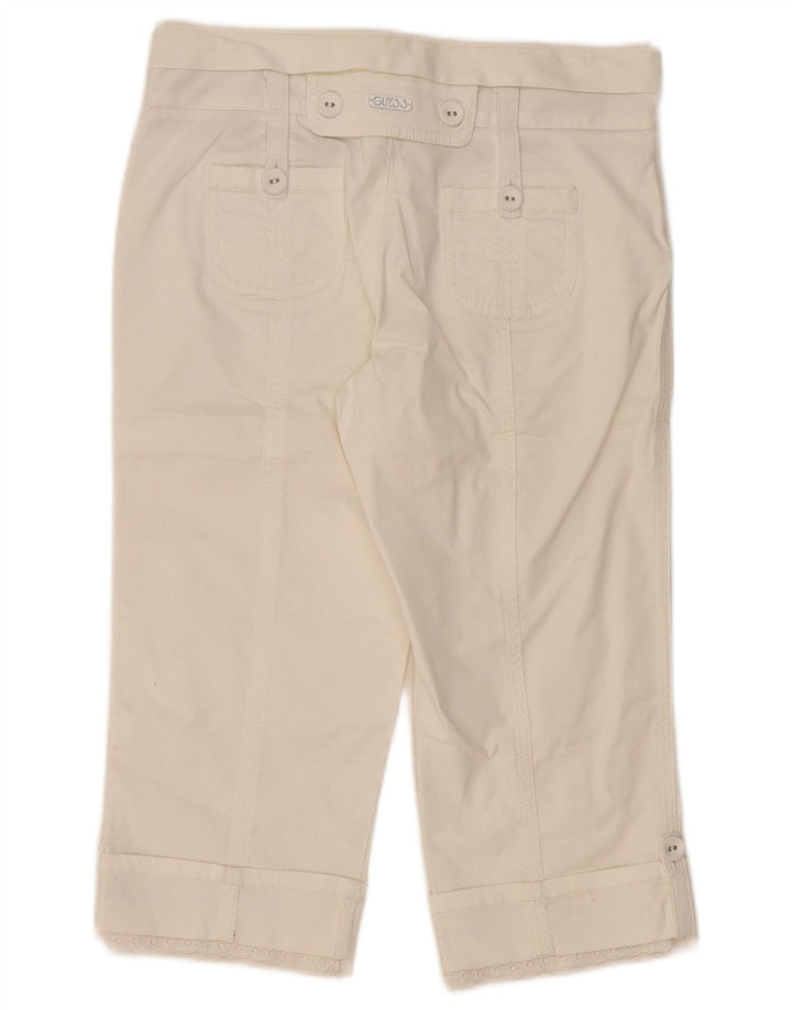 Pantalón Capri Mujer Guess W24 L18 Algodón Blanco