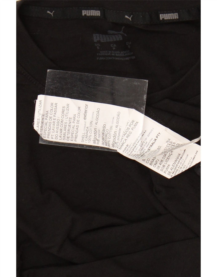 PUMA Top gráfico de manga larga para hombre pequeño de algodón negro