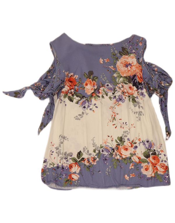 Oasis Blusa sin mangas para mujer UK 8 Small Multicolor Floral Viscosa
