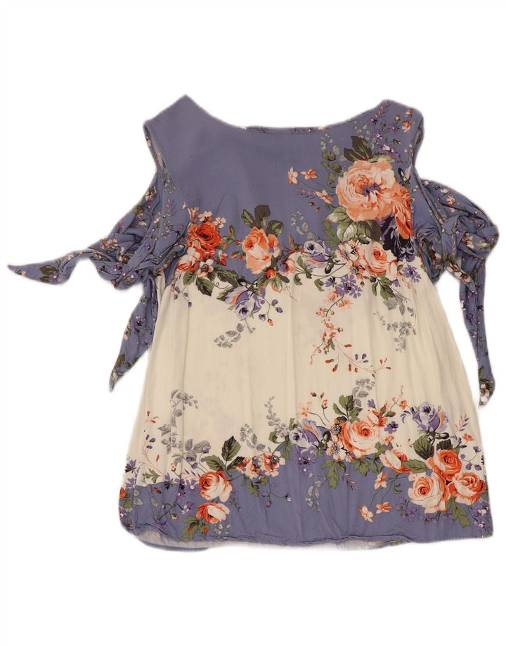 Oasis Blusa sin mangas para mujer UK 8 Small Multicolor Floral Viscosa