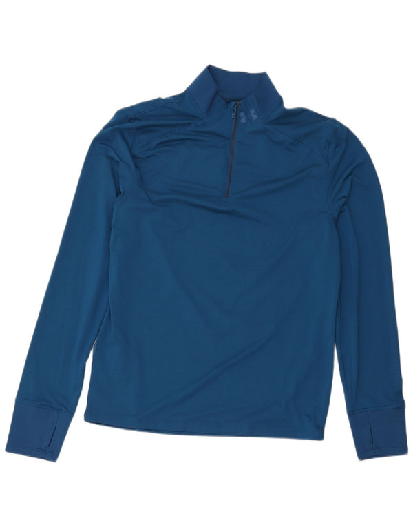 Under Armour Chándal con cremallera y cuello para hombre, color azul medio