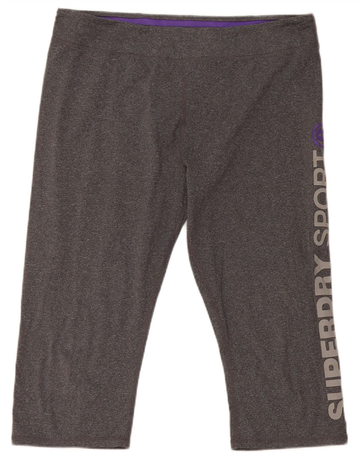 SUPERDRY Leggings capri gráficos para mujer UK 44 Poliéster gris grande