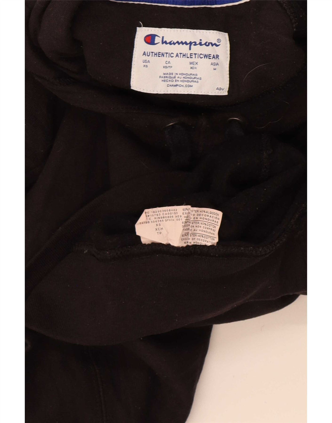 Champion Sudadera con capucha gráfica para hombre XS Poliéster negro