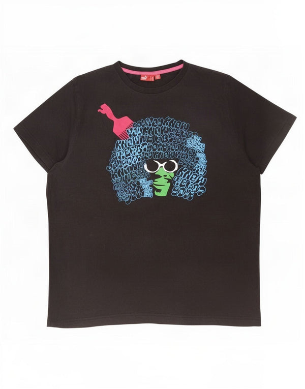 Puma Camiseta gráfica para hombre Top 2XL Negro