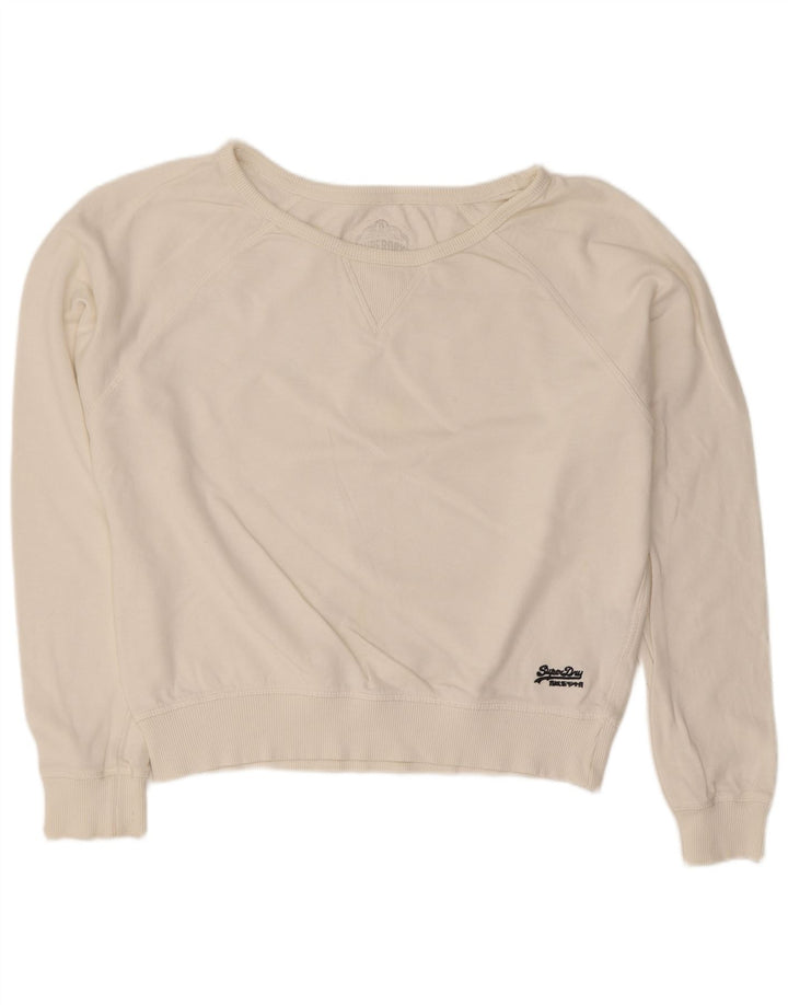Superdry Sudadera Jumper para Mujer Reino Unido 46 Grande Algodón Blanco