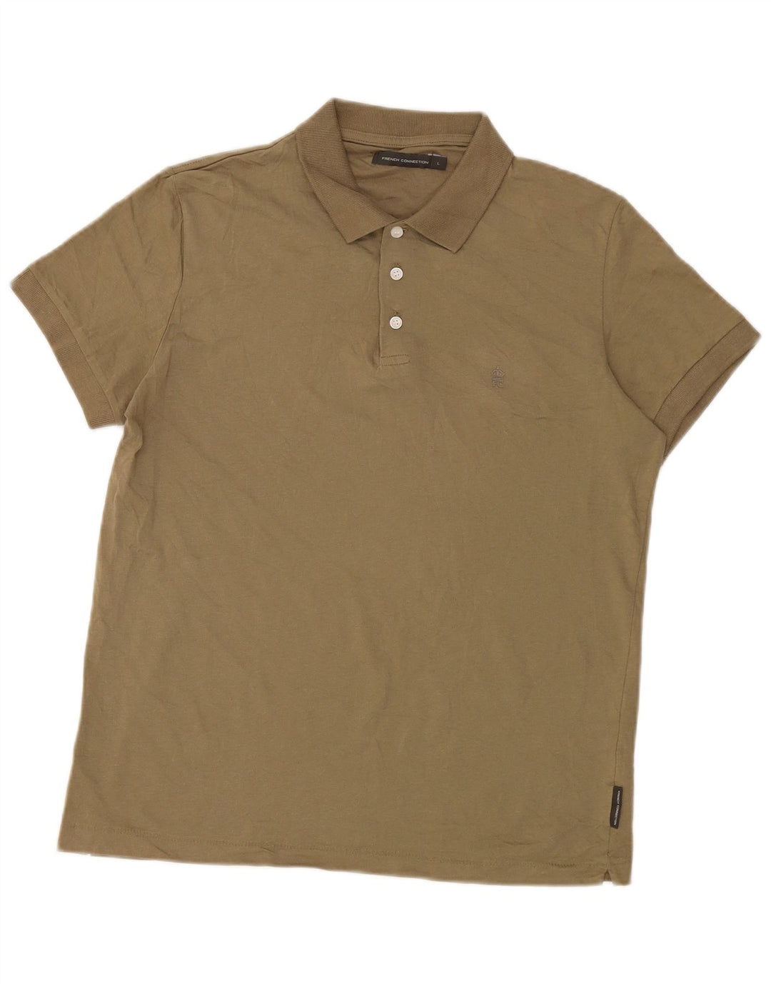 French Connection Polo para hombre de algodón caqui grande