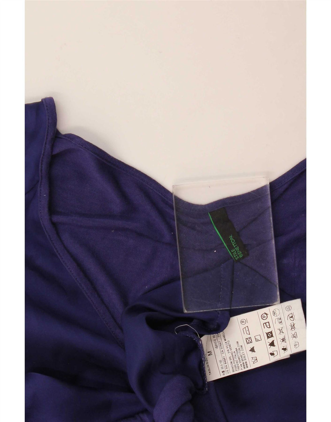 Benetton Vestido Básico De Corte Relajado para Mujer ES 44 Medio Viscosa Azul Marino