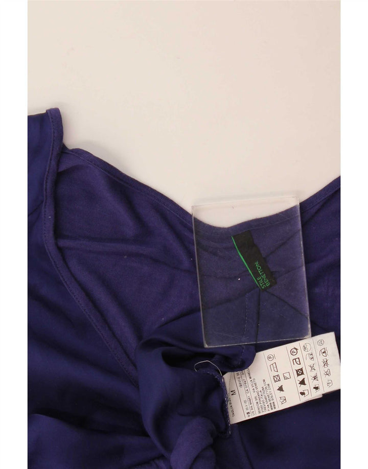 Benetton Vestido Básico De Corte Relajado para Mujer ES 44 Medio Viscosa Azul Marino