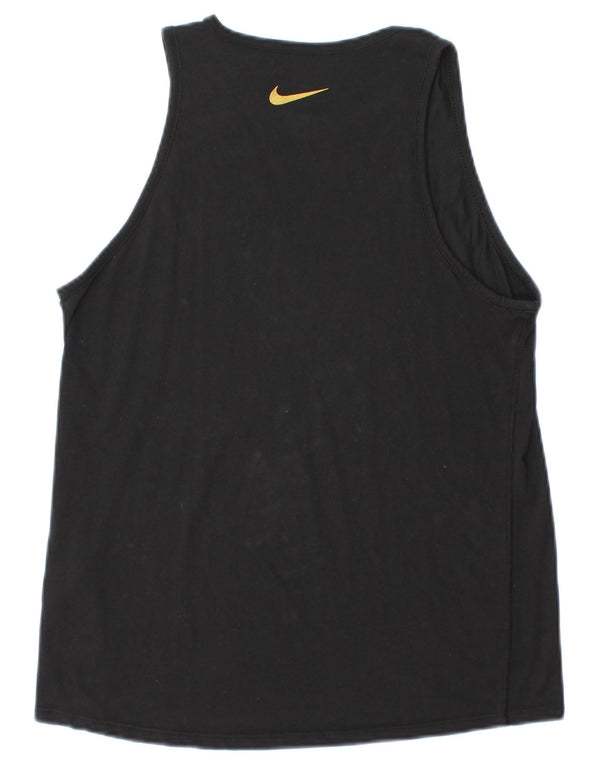 Nike Camiseta sin mangas con gráfico de corte atlético para hombre, talla pequeña, algodón negro